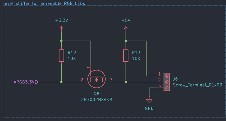 argb led 3.3v to 5v level shifter